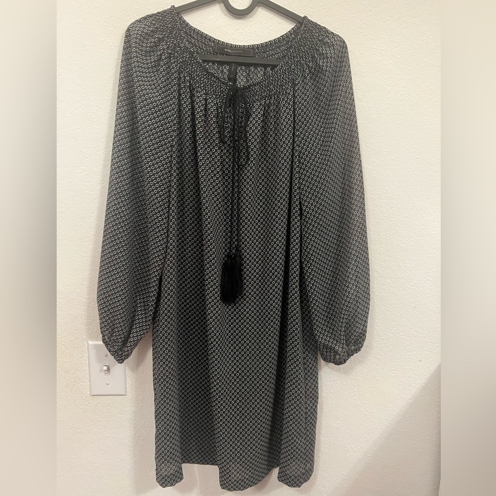 BCBG Maxazria tunic sheer dress with tassels